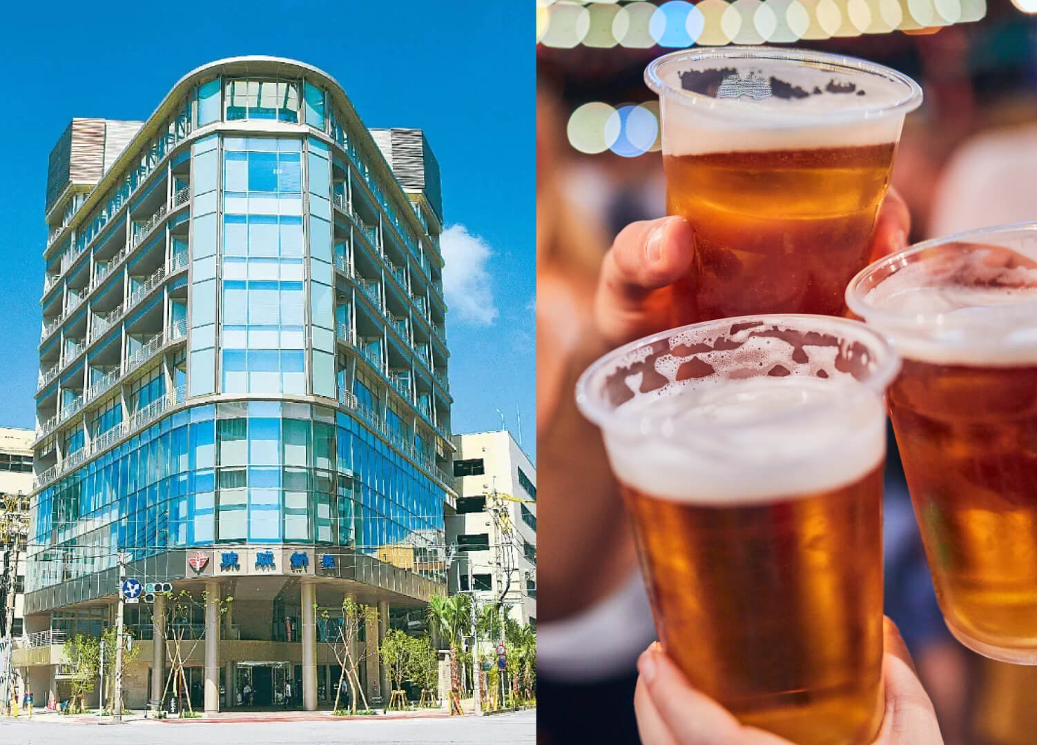 オープンスペースで夜風を感じながらビールとジャズを楽しむ<br>「沖縄ハーバービューホテル50th Anniversary Beer Night」<br>琉球新報社 本社ビル1階 あじま～るにて開催の画像